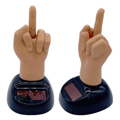 SEADEAR 2pcs Finger Solar Powered Shaking Car Ornament Dashboard Decoration Solar Shaking Middle Finger Ornament Mini Prank Ornaments Car Dashboard Decoration for Car Office Desk Home Decor
