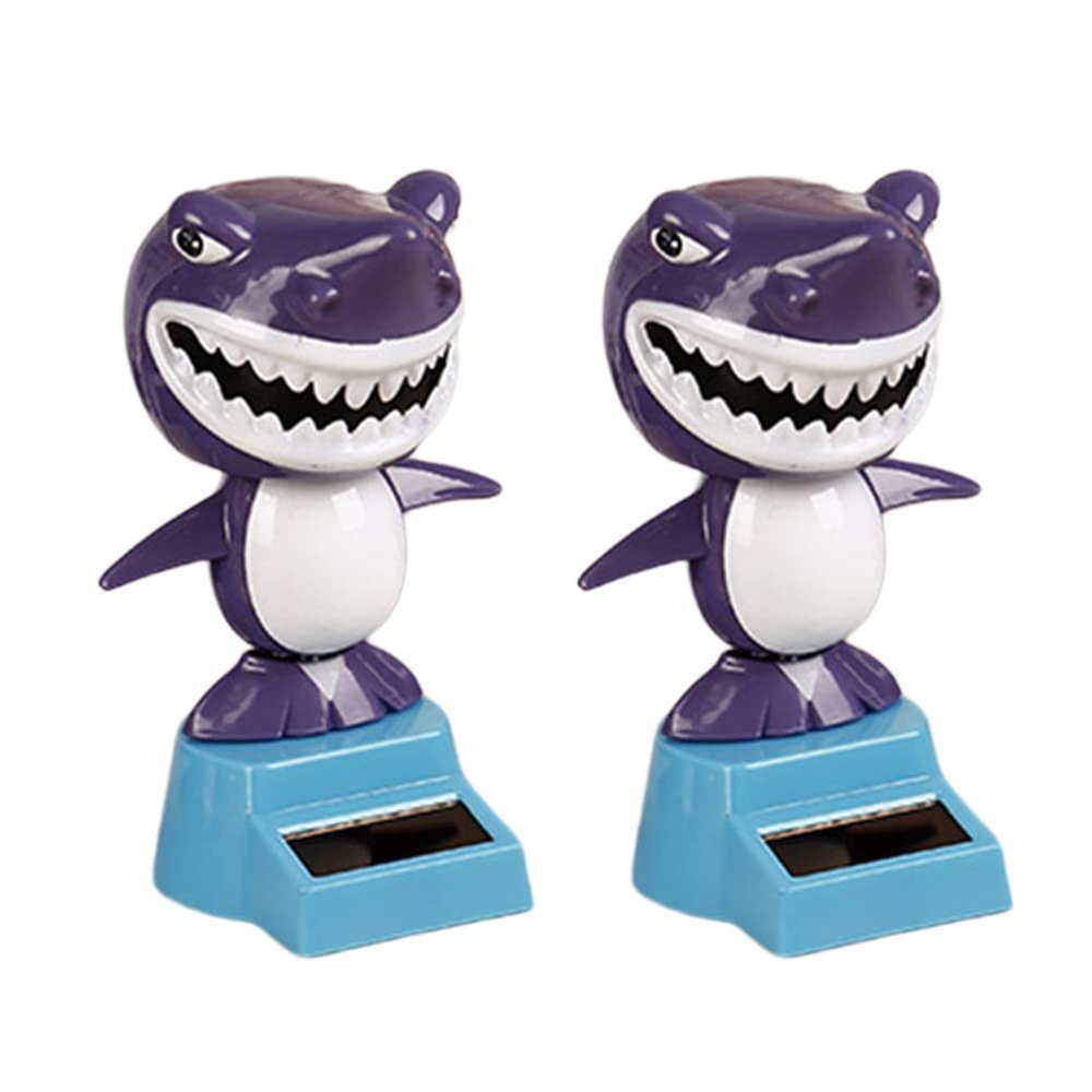 SEADEAR 2pcs Car Decoration Solar Shark Solar Dancing Shark Ornamentss Solar Powered Dancing Shark Bobble Head Ornaments Shark Decoration Use for Car Office Desk Home Decor