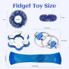 8 Pcs Sensory Fidget Toys Pack Flippy Roller Bike Chain Fidget Spinner Anxiety and Stress Relief Silent Tools Mesh Marble Acupressure Ring for Adults Teens Kids Boys Girls Easter Gifts view 2