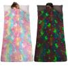 Kids Sleeping Bags, Glow in The Dark Slumber Bag for Kids, Toddler Nap Mat with Pillow and Blanket for Sleepover, Daycare, Preschool (62" x 28") (Unicorn) view 1
