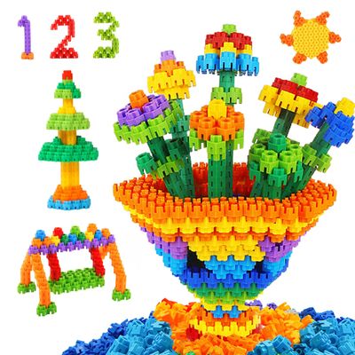 CAPT.GOOSE 300 Pcs Kids Building Blocks with Storage Bag - Interlocking, Colorful Stem Toys for 3+ Year Old - Connects Building Toys for Kids Learning - Kindergarten Educational Toys for 3-5 Years