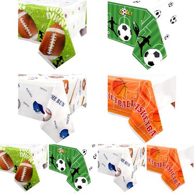 8 Pcs Sports Themed Party Decorations - Baseball Basketball Football Soccer Tablecloth for Sports Birthday Party Supplies, Superstar Ball, Fans Club, Game Day, Sports Themed Party Table Covers