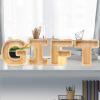 WOOD CITY Letter Piggy Bank for Adults Boys Girls Kids, Wooden 9 inch Large Personalized Bills and Coins Bank Money Box, Customized Name DIY Creative Gift for Real-Money, Alphabet Decorations (G) view 3