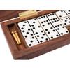 Alex Cramer Le Club Luxury Domino Set with Handcrafted Walnut Case and Cribbage/Counter Top - Tournament Quality 28 Indestructible (Domino Spinner Set with Brass Plate) view 3
