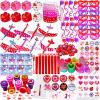 Winlyn 120 Pcs Valentine's Day Stationery Toy Assortment Set Valentine Prizes Rewards Bulk Valentine Goodie Bags Stuffers for Kids Students Valentine Party Favors Treat School Classroom Gift Exchange view 1
