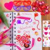 Winlyn 120 Pcs Valentine's Day Stationery Toy Assortment Set Valentine Prizes Rewards Bulk Valentine Goodie Bags Stuffers for Kids Students Valentine Party Favors Treat School Classroom Gift Exchange view 4