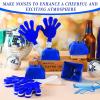 24 Pcs Cheer Cheerleader Cheerleading Items with Metal Cowbells and Hand Clappers Cheering Noise Maker for Soccer Football Basketball Game Sports Events Team Spirit Week Ball Dance Party Favors(Blue) view 4