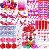 Winlyn 112 Pcs Valentine's Day Stationery Toy Assortment Set Valentine Goodie Bags Stuffers Valentine Rewards Prizes Bulk for Kids Students Valentine Party Favors Treats School Classroom Gift Exchange view 1