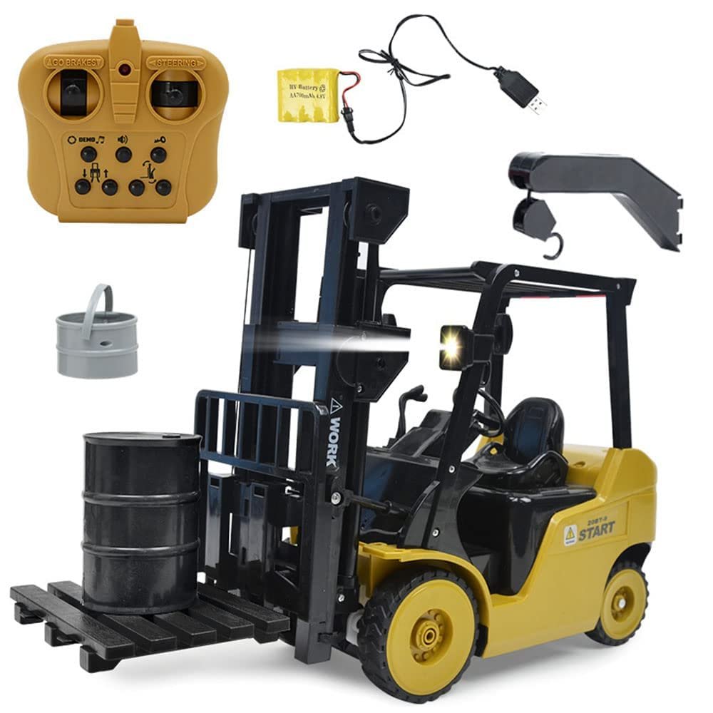 QIYHBVR 1/8 Scale RC Construction Engineering Forklift Toy Truck with Light/Sound