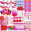 Winlyn 152 Pcs Valentine's Day Stationery Toy Assortment Set for Kids Students Party Favors Treats School Classroom Gift Exchange Goodie Bag Stuffers Prizes Rewards Bulk view 1