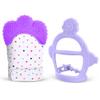 Vicloon Silicone Teething Mitt, 2Pcs Teething Mitten with Adjustable Strap, Crinkle Sound and Textured, Self Soothing Baby Chew Toys for 0-6month Infants view 1