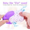 Vicloon Silicone Teething Mitt, 2Pcs Teething Mitten with Adjustable Strap, Crinkle Sound and Textured, Self Soothing Baby Chew Toys for 0-6month Infants view 4