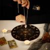 INFUNLY Witch Pendulum Board Eyes Runes Wooden Dowsing Planchette Board 7.9" Metaphysical Message Board with Pendulum Crystal Necklace for Beginners, Witchcraft Altar Supplies view 3