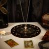 INFUNLY Witch Pendulum Board Eyes Runes Wooden Dowsing Planchette Board 7.9" Metaphysical Message Board with Pendulum Crystal Necklace for Beginners, Witchcraft Altar Supplies view 4
