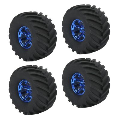 Pomya RC Car Tire, 1/10 Scale Truck, 4 Rubber Tires, Plastic Wheels Hub, Black, Adult