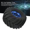 Pomya RC Car Tire, 1/10 Scale Truck, 4 Rubber Tires, Plastic Wheels Hub, Black, Adult view 2