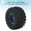 Pomya RC Car Tire, 1/10 Scale Truck, 4 Rubber Tires, Plastic Wheels Hub, Black, Adult view 3