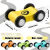 10 Pieces Wooden Mini Car Wooden Car Ramp Race Track Toys for Aged Over 3 Years Old, Wooden Car Ramp Racer Toy Replacement Vehicle Set Race Party Favors view 2