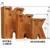 Custom 12" Extra Large Wooden Piggy Bank (Laser Engraved Name), Personalized Piggy Bank for Kids Boys Girls, Alphabet Coin Bank Money Savings Box, Perfect Christmas/Birthday Gift for Grandkids(B) view 2