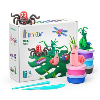 HEY CLAY Bugs Set Air Dry Clay Kit 15 cans and Sculpting Tools with Fun Interactive Instructions App