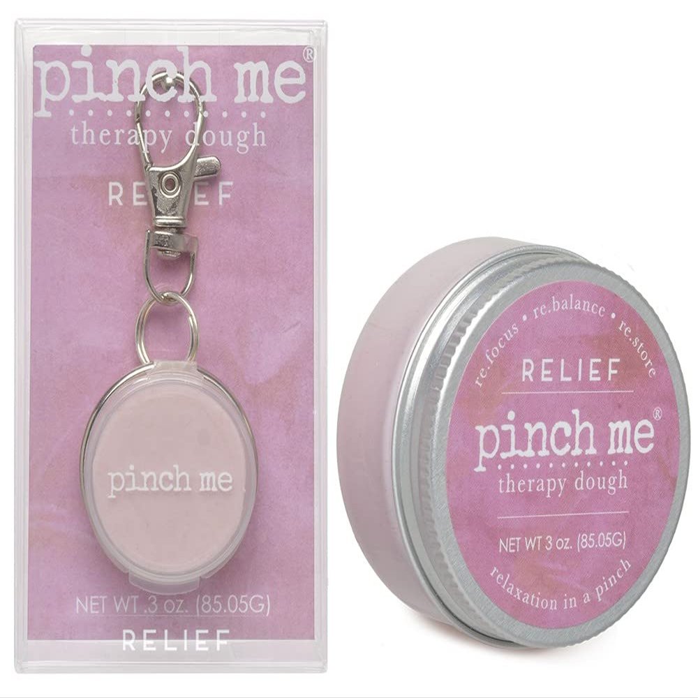 Pinch Me Therapy Dough Locket Combo - Holistic Aromatherapy Stress Relieving Putty .3oz Clip-On Locket Scent + 3oz Dough Relief