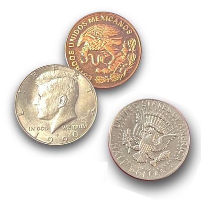 Ted's Sterling Magic Scotch and Soda Centavo Genuine US Half Dollar Coin Trick (Deluxe Edition)