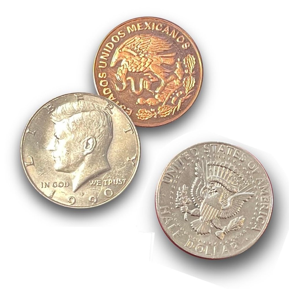 Ted's Sterling Magic Scotch and Soda Centavo Genuine US Half Dollar Coin Trick (Deluxe Edition)