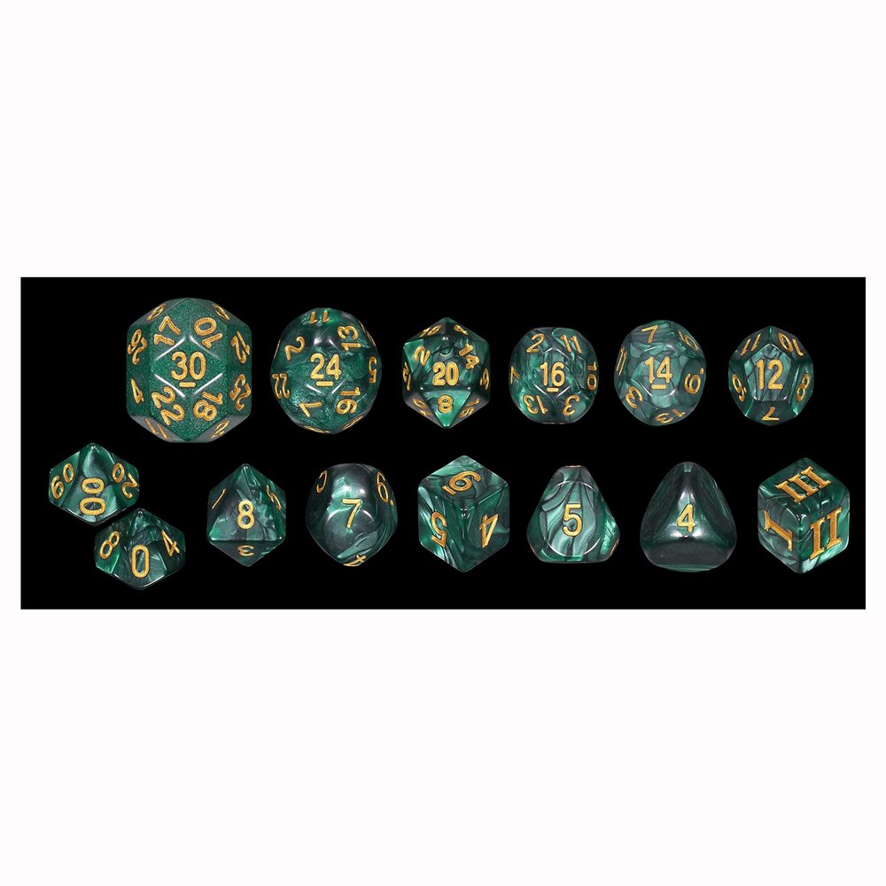 Wild Growth - 14 Unusual Dice Set Approved for Use with Dungeon Crawl Classics - DCC - Unleashed Arcana