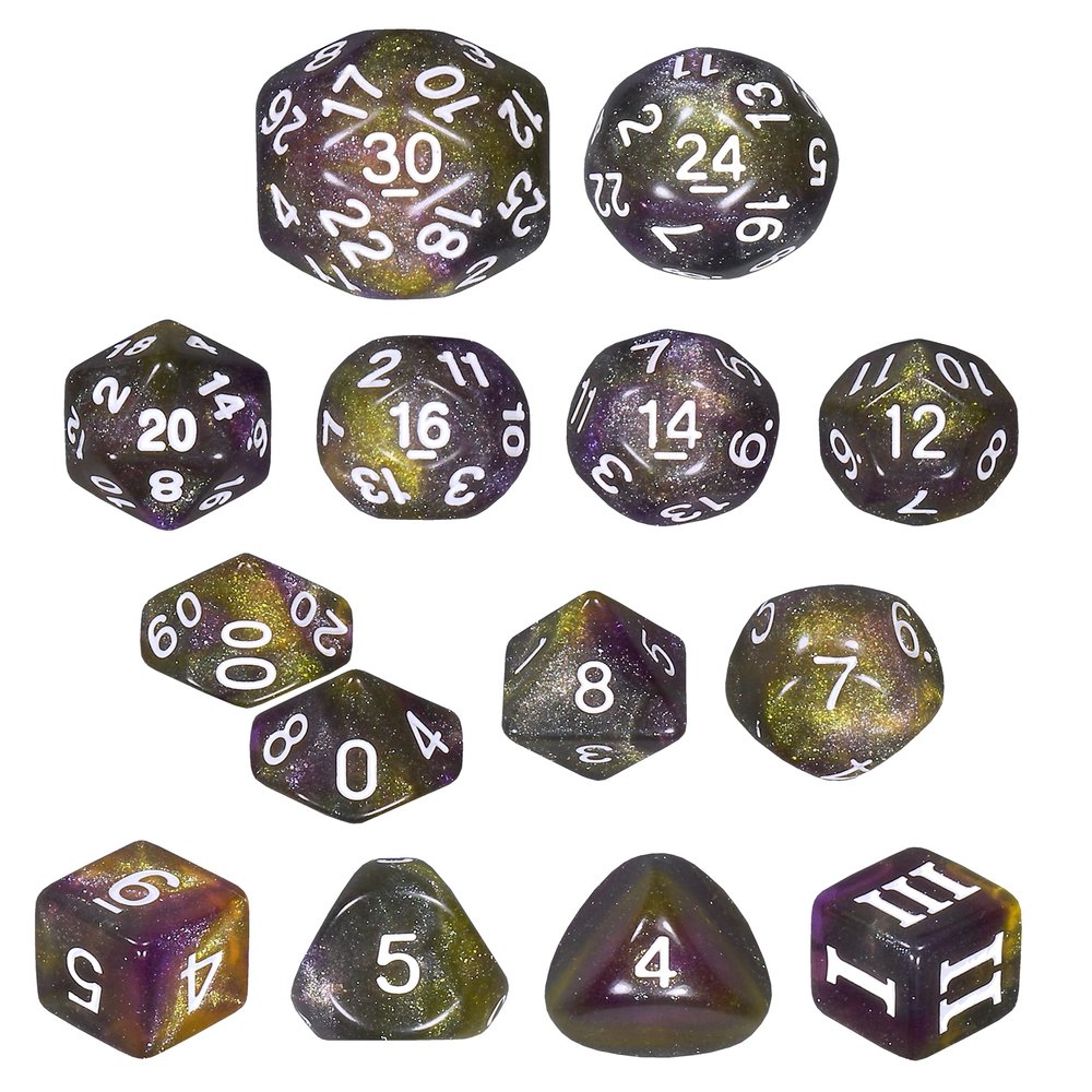 Mind Spike - 14 Unusual Dice Set Approved for Use with Dungeon Crawl Classics - DCC - Unleashed Arcana