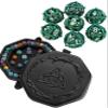 Premium Celtic Knot Dice Tray and Green Hollow orb dice view 1