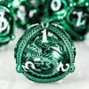 Premium Celtic Knot Dice Tray and Green Hollow orb dice view 3