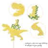 1 Pack Dinosaur 1st Rex Happy Birthday Cake Topper Glitter First Cake Pick Baby Shower 1st Birthday Dinosaur Theme Party Cake Decorations Supplies Gold view 3