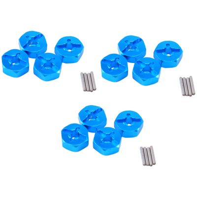 Pasotim 12Pcs Hexagonal Combiner Wheel Rim Hex 7mm Upgrade 12mm Metal Adapter for 1/18 A949 A959 A969 A979 1/10 Tires