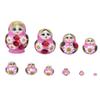 OLOTU 10 Pc Nesting Russian Doll Strawberry Flower and Girl Hand Painting Pattern Wood Traditional Matryoshk Baboushka Nesting Dolls view 1