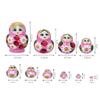 OLOTU 10 Pc Nesting Russian Doll Strawberry Flower and Girl Hand Painting Pattern Wood Traditional Matryoshk Baboushka Nesting Dolls view 2