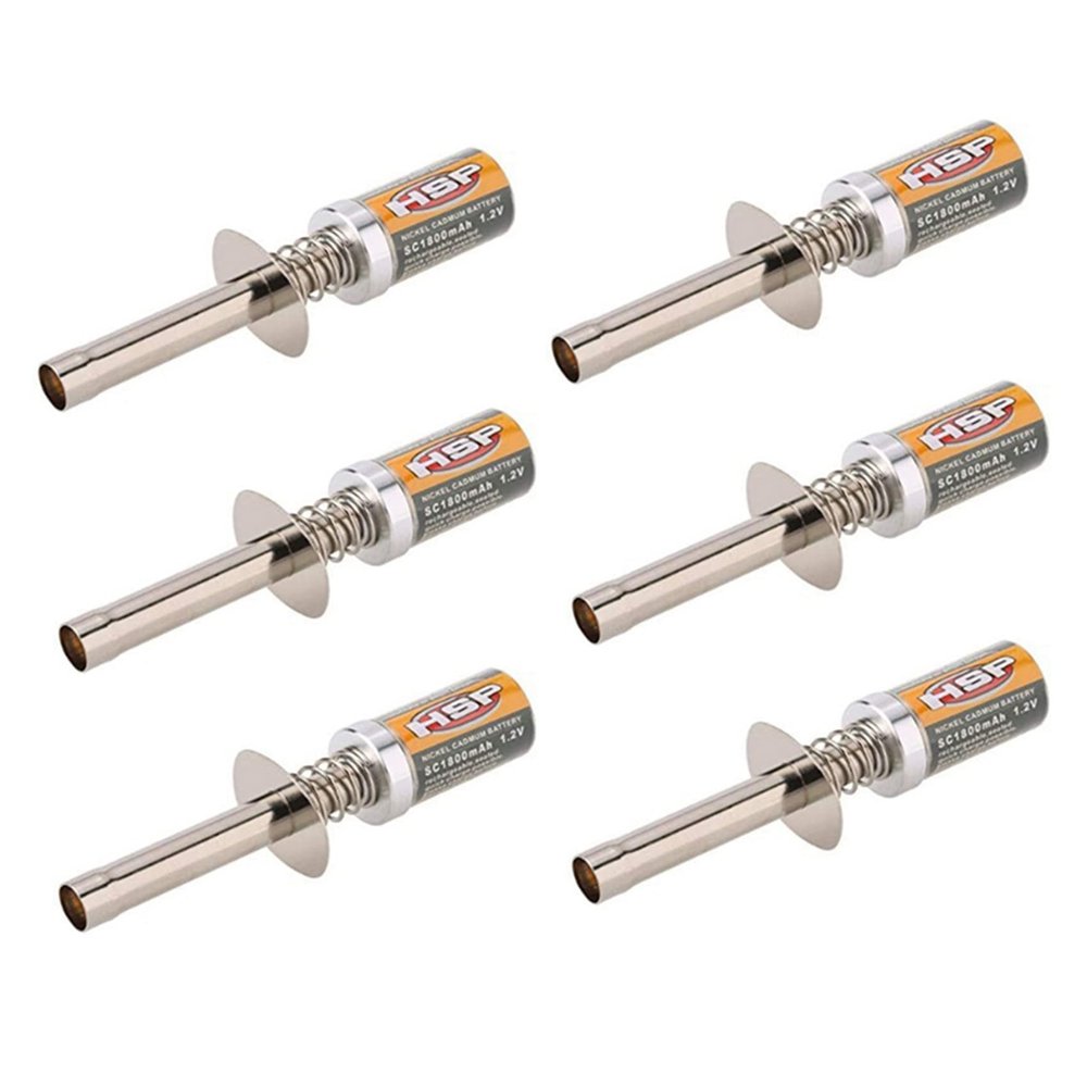 Pasotim 6X for 80101 1800MAh 1.2V Glow Plug Igniter for RC Car 1/8 1/10 80101 Rechargeable Glow Igniter-Not Charger