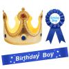 LLMSIX Birthday Party Set - King Crown, Sash, Decorations, Photo Props for Boys Kids Theme view 1