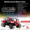 Costzon Ride On Dump Truck with Remote Control, 12V Electric Kids UTV w/Electric Dump Bed, Rocking Function, Shovel, 4 Spring Suspensions, Wireless Design, 2-Seater Ride on Car Gift for Kids (Red) view 3