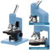 LUOZZY Simulation Microscope Toy Mini Dollhouse Microscope Model Realistic Microscope Ornament, Blue view 4