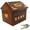 Zifron Wood Store Combo Pach Set of 2 Hut Shape Money Bank Safe Kids // Saving Box Piggy Bank for Travel Fund, Vacation Fund // with Lock and Key view 2