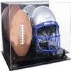 Better Display Cases Acrylic Double Football and Helmet Display Case - Large Rectangle Box with Mirror Case, Black Risers and Black Base 18" x 14" x 12" (A014/B60) view 1