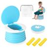 portable, foldable potty seat for toddler, Training Toilet Seat Emergency Toilet for Car, Camping, Outdoor, indoor (light blue, small) view 1