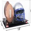 Better Display Cases Acrylic Double Football and Helmet Display Case - Large Rectangle Box with Clear Case, Pink Risers and Black Base 18" x 14" x 12" (A014/B60) view 2