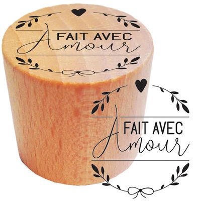 Aladine - Round Wooden Stamp Made with Love