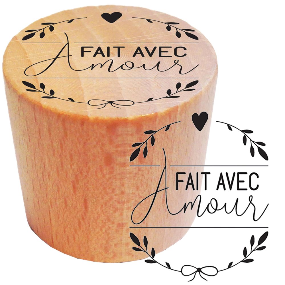 Aladine - Round Wooden Stamp Made with Love