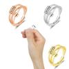LIOYSIUT 925 silver anti-anxiety ring gadget ring for women and men anxiety ring rotating finger ring with beads for anxiety sufferers rotating ring (Golden) view 4