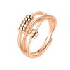 LIOYSIUT 925 silver anti-anxiety ring gadget ring for women and men anxiety ring rotating finger ring with beads for anxiety sufferers rotating ring (Rose Gold) view 1