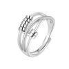 LIOYSIUT 925 silver anti-anxiety ring gadget ring for women and men anxiety ring rotating finger ring with beads for anxiety sufferers rotating ring (Rose Gold) view 2