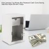 Beufee Digital Money Box, Mini Savings Piggy Banks Stainless Steel Piggy Bank Money Box Digital Cash Coin Jar Mini Cute Money Bank with 2 Key(White) view 2