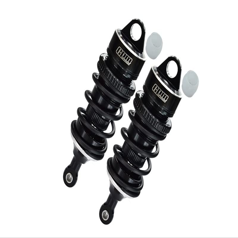 GPM Upgrades Aluminum 6061-T6 Front Adjustable Spring Dampers 78MM With 6MM Shaft For 1/7 Limitless V2 Speed Bash Roller (ARA7116V2) RC Cars (black)